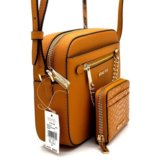 Michael Kors Large EW Crossbody Bag & Medium ZA Card Case Wallet Cider - Picture 4 of 13